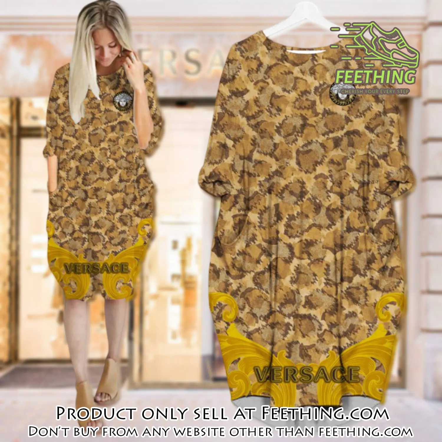Gianni versace batwing pocket dress luxury brand for women pd065 ft4834659